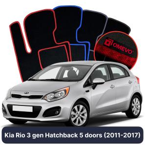 Velurové autokoberce OMEVO pro Kia Rio 3 gen Hatchback 5 dveří (2011-2017)