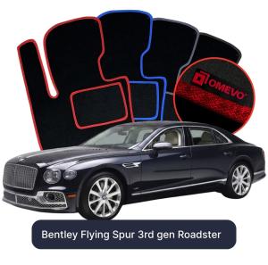 Velurové autokoberce OMEVO pro Bentley Flying Spur 3 gen Roadster (2019-2025)
