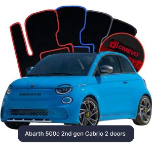 Velurové autokoberce OMEVO pro Abarth 500e 2 gen Cabrio 2 dveře (2023-2025)