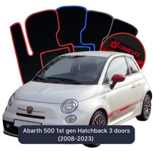 Velurové autokoberce OMEVO pro Abarth 500 1 gen Hatchback 3 dveře (2008-2023)
