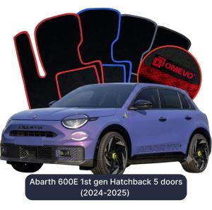 Velurové autokoberce OMEVO pro Abarth 600E 1 gen Hatchback 5 dveří (2024-2025)