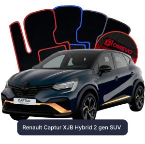 Velurové autokoberce OMEVO pro Renault Captur Hybridní XJB 2 gen SUV (2019-2026)