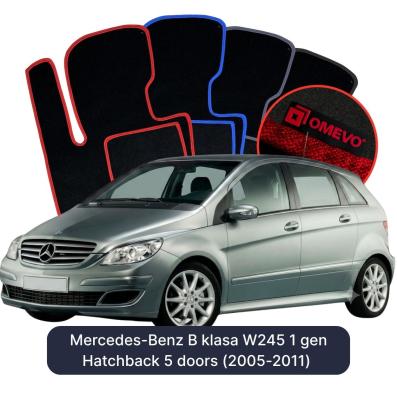 Velurové autokoberce OMEVO pro Mercedes-Benz Třída B W245 1 gen Hatchback 5 dveří (2005-2011)