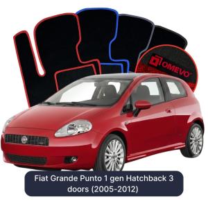 Velurové autokoberce OMEVO pro Fiat Grande Punto 1 gen Hatchback 3 dveře (2005-2012)