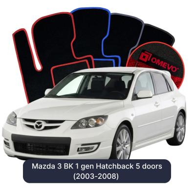 Velurové autokoberce OMEVO pro Mazda 3 BK 1 gen Hatchback 5 dveří (2003-2008)