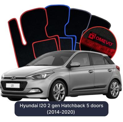Velurové autokoberce OMEVO pro Hyundai I20 2 gen Hatchback 5 dveří (2014-2020)