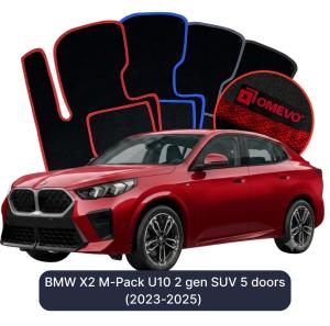 Velurové autokoberce OMEVO pro BMW X2 M-Pack U10 2. generace SUV 5 dveře (2023-2025)