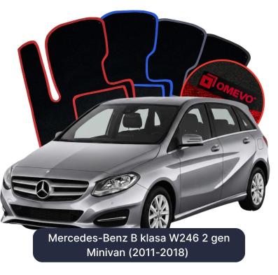 Velurové autokoberce OMEVO pro Mercedes-Benz Třída B W246 2 gen Minivan (2011-2018)