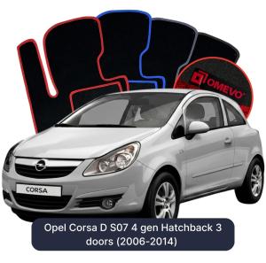Velurové autokoberce OMEVO pro Opel Corsa D S07 4 gen Hatchback 3 dveře (2006-2014)