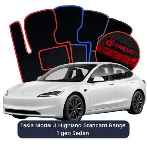 Velurové autokoberce OMEVO pro Tesla Model 3 Highland Standard Range 1 gen Sedan (2022-2026)