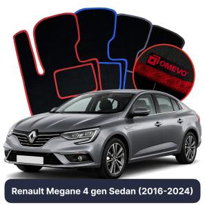 Velurové autokoberce OMEVO pro Renault Megane 4 gen Sedan (2016-2024)