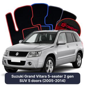 Velurové autokoberce OMEVO pro Suzuki Grand Vitara 5 místný 2 gen SUV (2005-2014)
