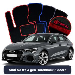 Velurové autokoberce OMEVO pro Audi A3 8Y 4 gen Hatchback 5 dveří (2020-2025)