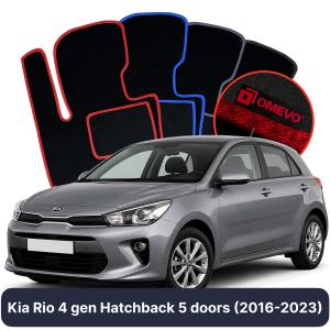 Velurové autokoberce OMEVO pro Kia Rio 4 gen Hatchback 5 dveří (2016-2023)