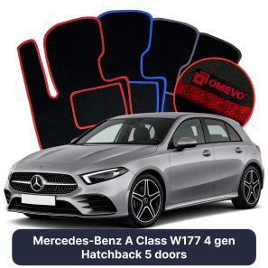 Velurové autokoberce OMEVO pro Mercedes-Benz Třída A W177 4 gen Hatchback 5 dveří (2019-2025)