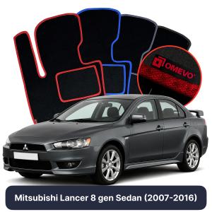 Velurové autokoberce OMEVO pro Mitsubishi Lancer 8 gen Sedan (2007-2016)