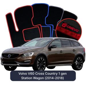 Velurové autokoberce OMEVO pro Volvo V60 Cross Country  1 gen Kombi (2014-2020)
