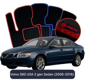 Velurové autokoberce OMEVO pro Volvo S80 2 gen Sedan Verze pro USA (2006-2016)
