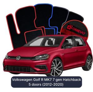 Velurové autokoberce OMEVO pro Volkswagen Golf R MK7 7 gen Hatchback 5 dveří (2012-2020)