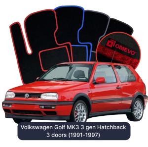 Velurové autokoberce OMEVO pro Volkswagen Golf MK3 3 gen Hatchback 3 dveře (1991-1997)