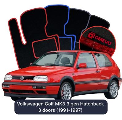 Velurové autokoberce OMEVO pro Volkswagen Golf MK3 3 gen Hatchback 3 dveře (1991-1997)