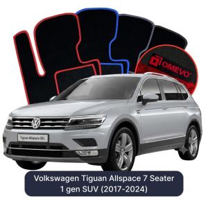 Velurové autokoberce OMEVO pro Volkswagen Tiguan Allspace 7 místný 1 gen SUV (2017-2024)