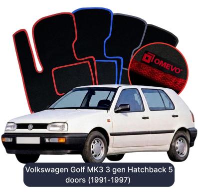 Velurové autokoberce OMEVO pro Volkswagen Golf MK3 3 gen Hatchback 5 dveří (1991-1997)