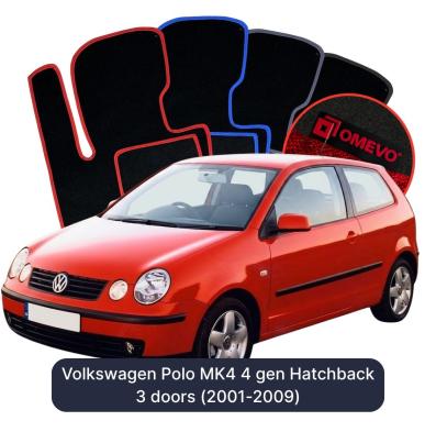Velurové autokoberce OMEVO pro Volkswagen Polo MK4 4 gen Hatchback 3 dveře (2001-2009)