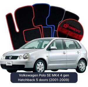 Velurové autokoberce OMEVO pro Volkswagen Polo SE MK4 4 gen Hatchback 5 dveří (2001-2009)