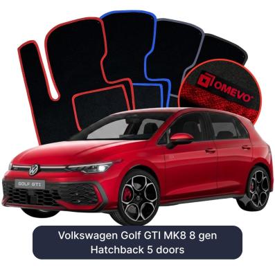 Velurové autokoberce OMEVO pro Volkswagen Golf GTI MK8 8 gen Hatchback 5 dveří (2019-2025)