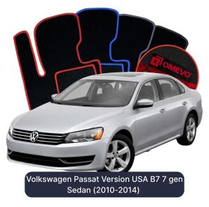 Velurové autokoberce OMEVO pro Volkswagen Passat B7 7 gen Sedan Verze pro USA (2010-2014)