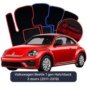 Velurové autokoberce OMEVO pro Volkswagen Beetle 2 gen Hatchback 3 dveře (2011-2019)