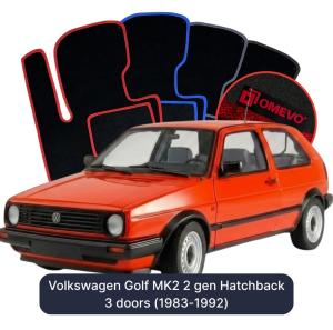 Velurové autokoberce OMEVO pro Volkswagen Golf MK2 2 gen Hatchback 3 dveře (1983-1992)