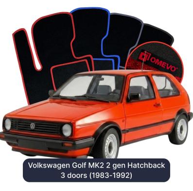 Velurové autokoberce OMEVO pro Volkswagen Golf MK2 2 gen Hatchback 3 dveře (1983-1992)