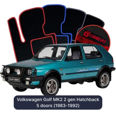 Velurové autokoberce OMEVO pro Volkswagen Golf MK2 2 gen Hatchback 5 dveří (1983-1992)