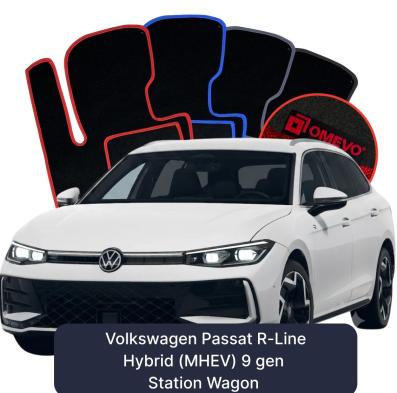 Velurové autokoberce OMEVO pro Volkswagen Passat R-Line Hybryda (MHEV) 9 gen Kombi (2024-2025)