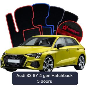 Velurové autokoberce OMEVO pro Audi S3 8Y 4 gen Hatchback 5 dveří (2020-2025)