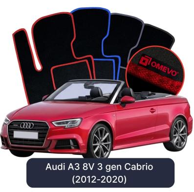 Velurové autokoberce OMEVO pro Audi A3 8V 3 gen Cabrio (2012-2020)