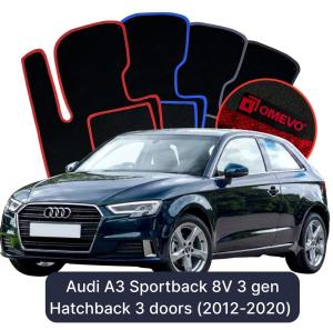 Velurové autokoberce OMEVO pro Audi A3 Sportback 8V 3 gen Hatchback 3 dveře (2012-2020)