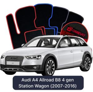 Velurové autokoberce OMEVO pro Audi A4 Allroad B8 4 gen Kombi (2007-2016)