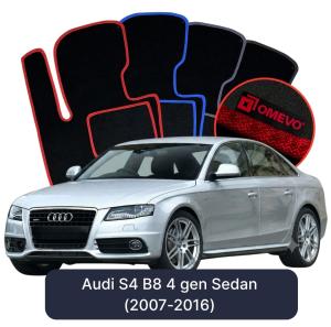 Velurové autokoberce OMEVO pro Audi S4 B8 4 gen Sedan (2007-2016)