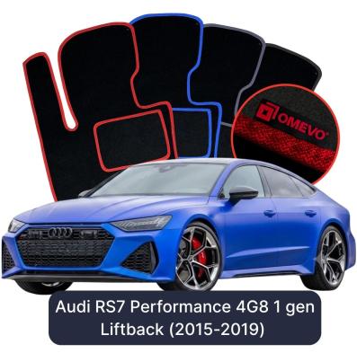 Velurové autokoberce OMEVO pro Audi RS7 Performance 4G8 1 gen Liftback (2015-2019)