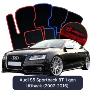 Velurové autokoberce OMEVO pro Audi S5 Sportback 8T 1 gen Liftback (2007-2016)