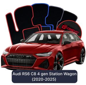 Velurové autokoberce OMEVO pro Audi RS6 C8 4 gen Kombi (2020-2025)