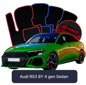 Velurové autokoberce OMEVO pro Audi RS3 8Y 4 gen Sedan (2020-2025)