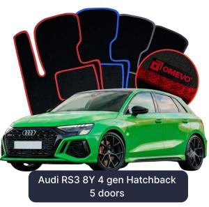 Velurové autokoberce OMEVO pro Audi RS3 8Y 4 gen Hatchback 5 dveří (2020-2025)
