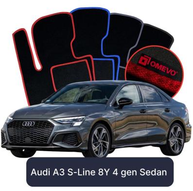 Velurové autokoberce OMEVO pro Audi A3 S-Line 8Y 4 gen Sedan (2020-2025)