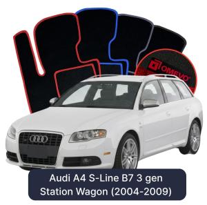 Velurové autokoberce OMEVO pro Audi A4 S-Line B7 3 gen Kombi (2004-2009)