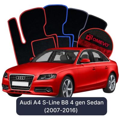 Velurové autokoberce OMEVO pro Audi A4 S-Line B8 4 gen Sedan (2007-2016)