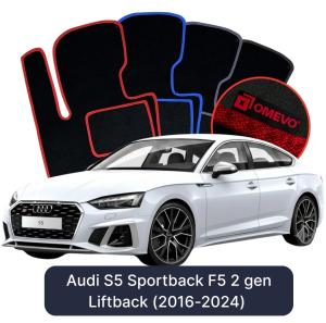Velurové autokoberce OMEVO pro Audi S5 Sportback F5 2 gen Liftback (2016-2024)